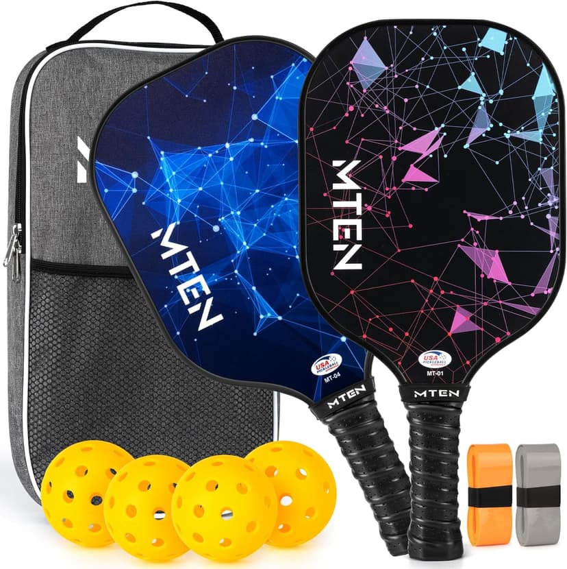 Pickleball Paddles, USAPA Approved Fiberglass Surface Pickleball Set with Pickleball Rackets, Pickleball Paddles Set ​for Men Women
