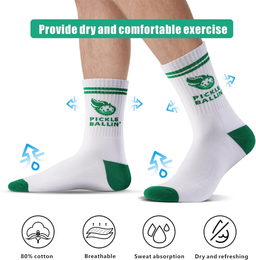 Newluck Pickleball Socks Sport,Running,Calf,Compression,Apparel,Performance Cushione,Breathable,Crew Sock for Men Women(3Pairs)
