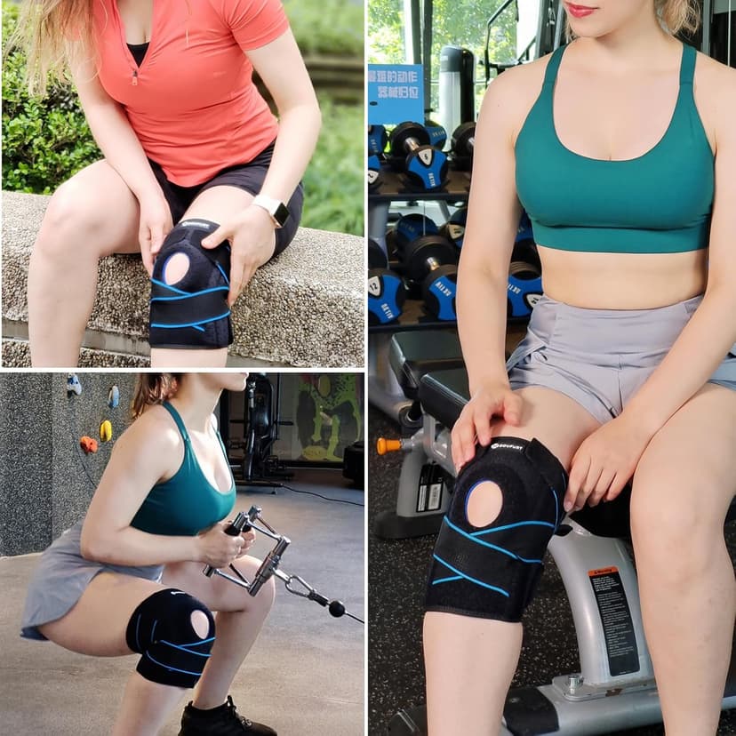 DOUFURT Knee Brace for Women & Men Meniscus Tear, Plus Size Knee Braces for Knee Pain Relief, Arthritis, Compression Knee Support Side Stabilizers