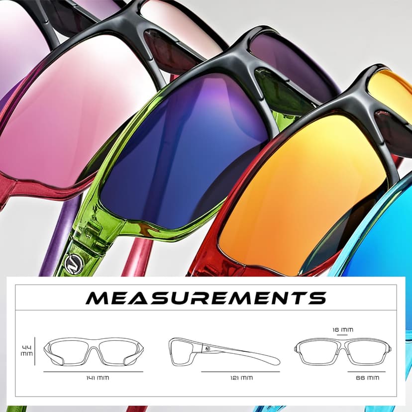 Nitrogen Polarized Wrap Around Sport Sunglasses for Men Women UV400 Protection Sun Glasses