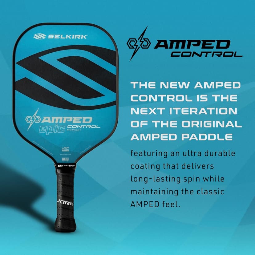 Selkirk Sport Amped Pickleball Paddle | Assembled in The USA | Amped Control or Amped Pro Fiberglass Pickleball Paddle | Unrivaled Precision & Control