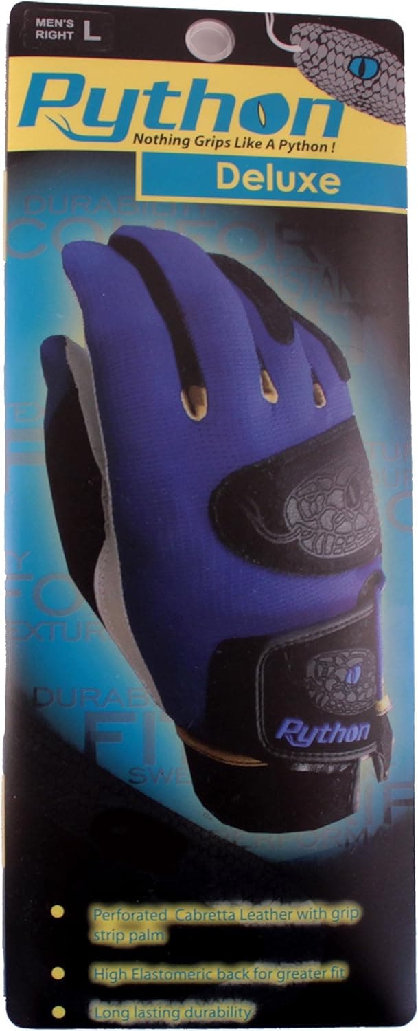 Python Deluxe Racquetball/Pickleball Glove - Right and Left Hand - for Men,Women, Junior - Perforated Cabretta Leather for Breathability & Sweat Resistance