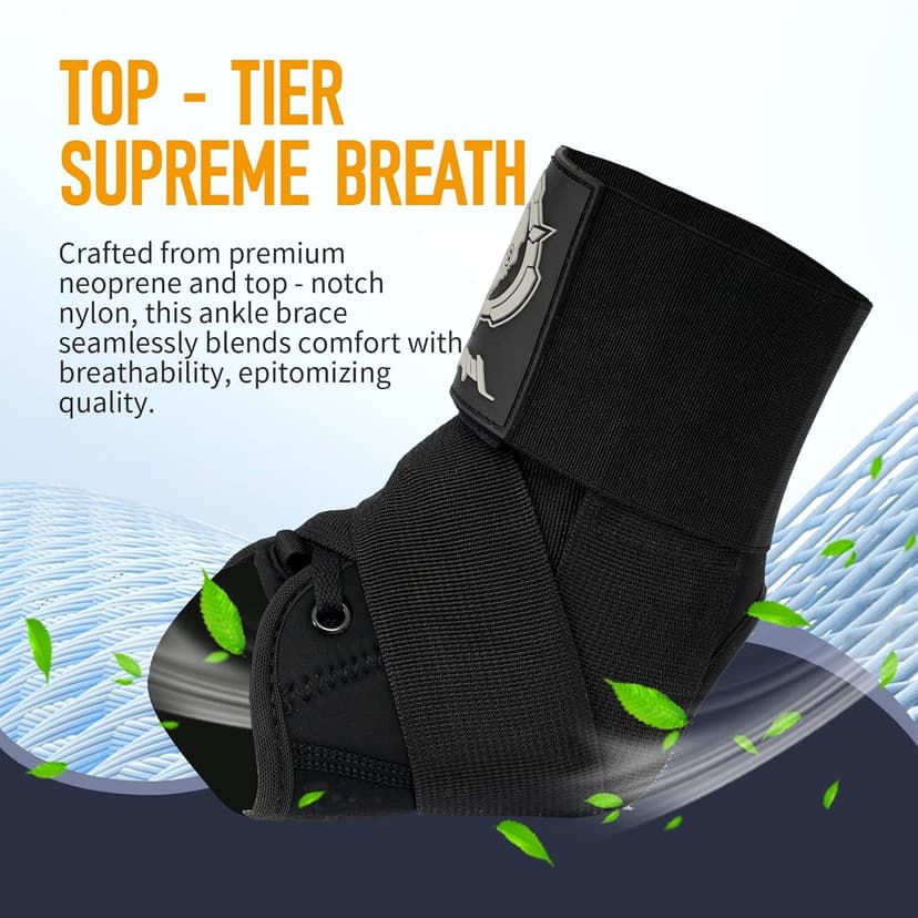 Jupiter Ankle Brace for Sprained Ankles for Women & Men, Made of Neoprene with Dual Springs, for Injury Recover, Running, Basketball and Cycling(Black M 11‘’-14‘’)