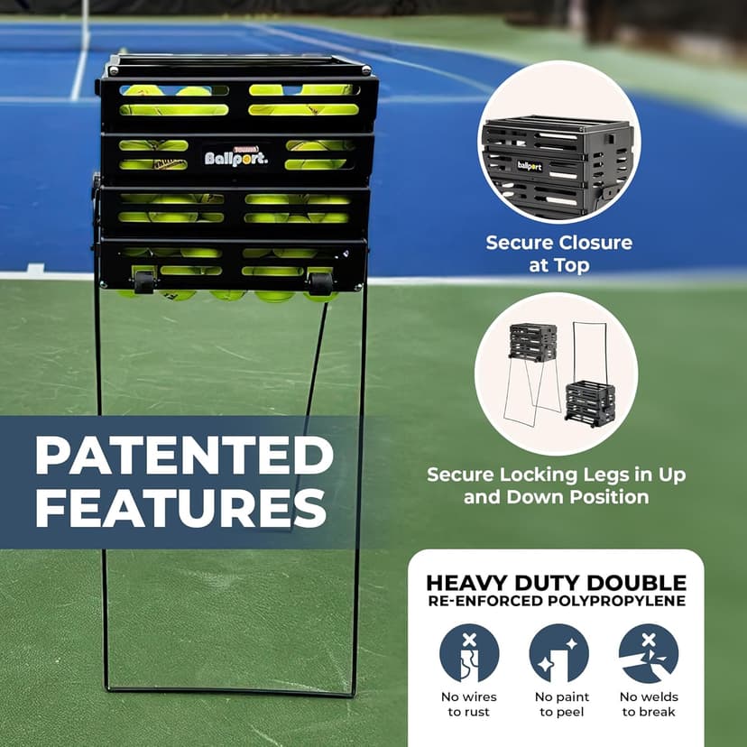 Tourna Ballport Deluxe Tennis Ball Hopper with Wheels