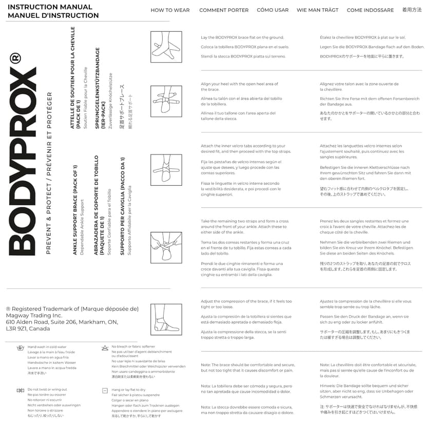 Bodyprox Ankle Support Brace, Breathable Neoprene Sleeve, Adjustable Wrap! (1 Pack)