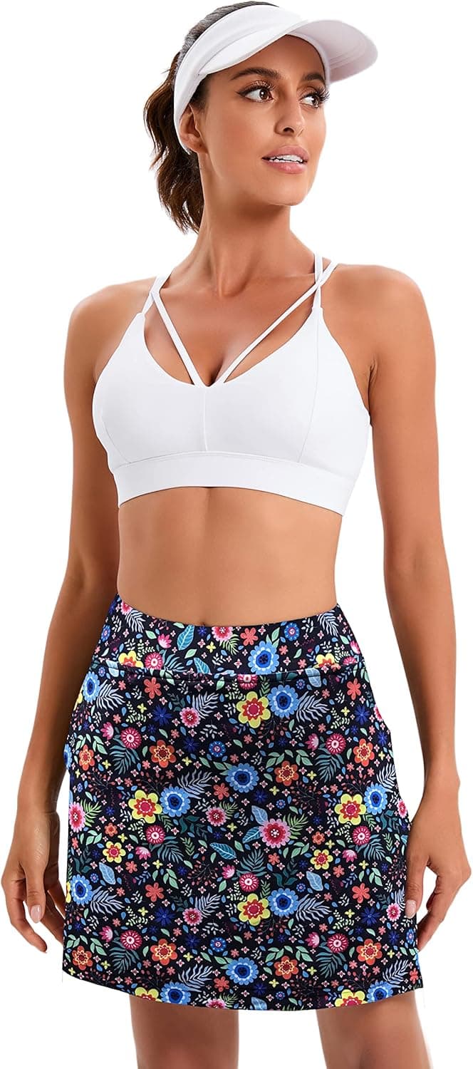 Oyamiki Women's Active Athletic Skort Lightweight Tennis Skirt Perfect for Running Training Sports Golf