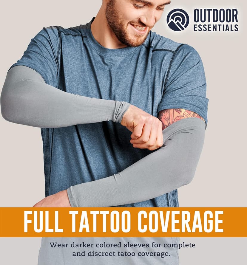 OutdoorEssentials UV Sun Protection Arm Sleeves - Compression Arm Sleeve, UV Arm Sleeves Men, Women - Golf Cooling Sleeves