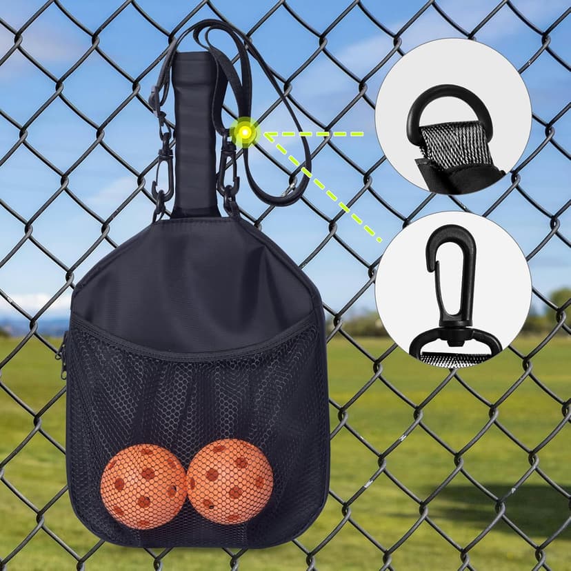 Pickleball Paddle Cover and Storage Bag With Pockets - Water Resistant Racket Sleeve for Standard & Extended Paddles