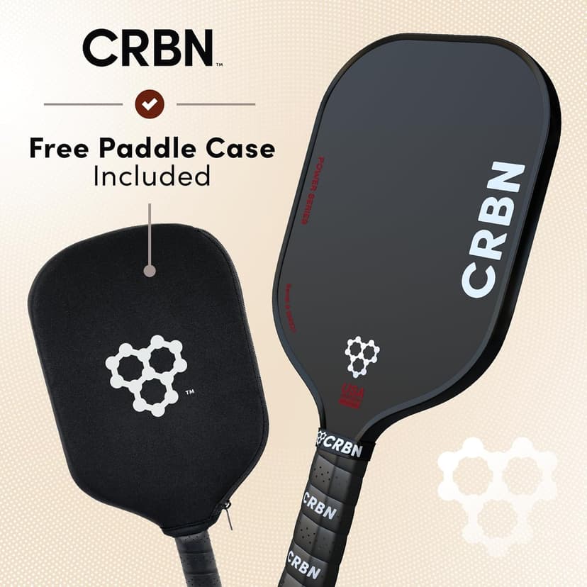 CRBN X Series Power Pickleball Paddle - Carbon Fiber Pickleball Paddle with Foam Injected Edges for Expanded Sweet Spot