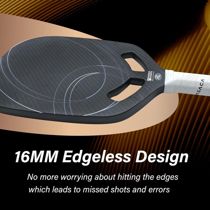 Premium Pickleball Paddle T700 Carbon Fiber, 16mm Thickness, Air Open Throat, Enhanced Spin & Control, Edgeless Design, Durable & USAPA Approved