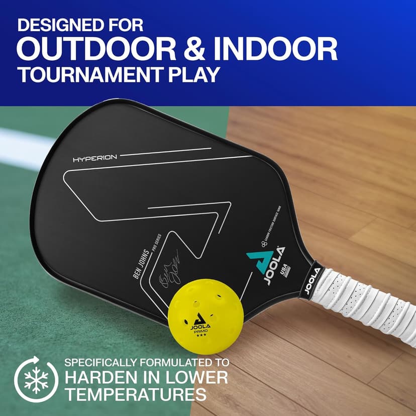 JOOLA Primo Pickleball Balls - Tournament Indoor and Outdoor Pickleball Balls - USAPA Approved - Ideally Weighted and Precision Crafted 40 Hole Design Official Size - Choose 4, 20, 100 Pack