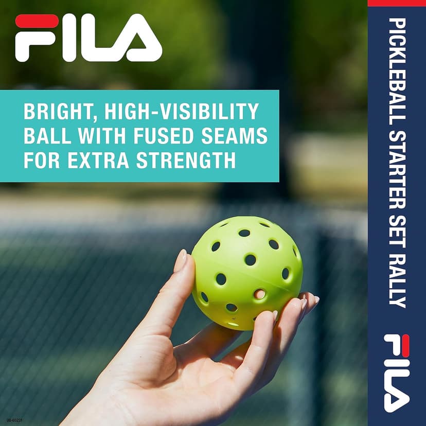 FILA Accessories Pickleball Paddles Set of 2 - Includes 2 Pickleball Rackets, 2 Outdoor Pickleball Balls, Pickleball Racket Game Equipment Mesh Bag