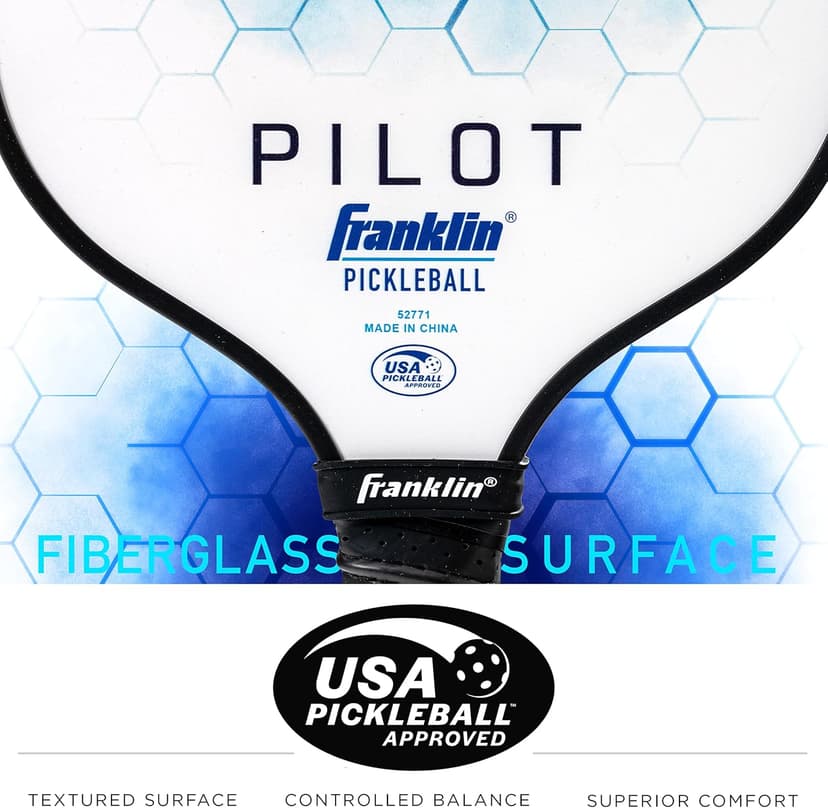 Franklin Sports Pickleball Paddle - Pilot Polypropylene Core Pickleball Racket - Official USA Pickleball (USAPA) Approved Pickleball Paddle - Lightweight Pro Racket - 10mm Thick Core