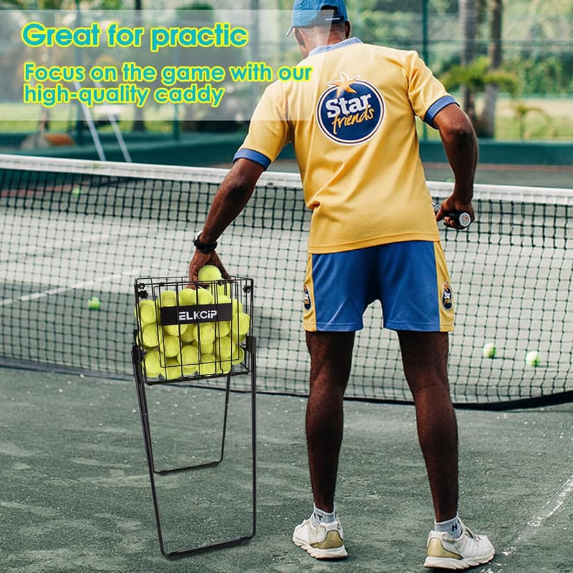 Portable Pickleball & Tennis Ball Collector - Pickleball Retriever Basket Carrier Gatherer Picker Hopper Container for Picking and Storage Training Tool for Ball