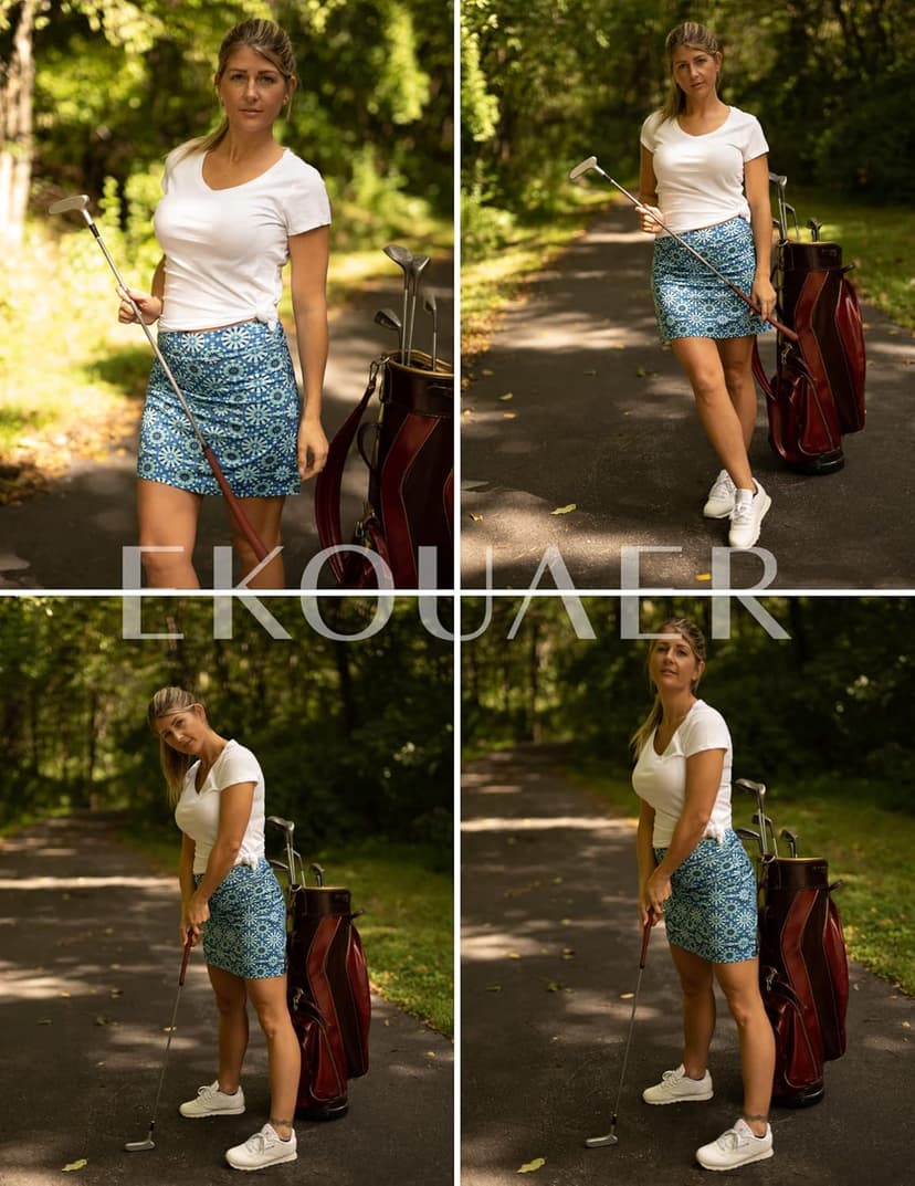 Ekouaer Women's Active Performance Skort Lightweight Skirt for Running Tennis Golf Workout Sports