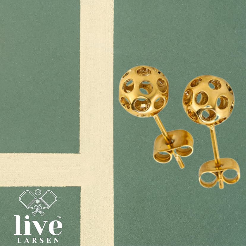 Pickleball Earrings Jewelry for Women Gold 18KT Best Gift Present for Her Hypoallergenic Feminine Accessories