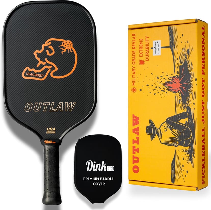Pickleball Paddles, Kevlar Pickleball Paddle with 16mm Core, Designed for Ultimate Power and Control, High Grit & Spin, Elongated Foam Injected Edges for Expanded Sweet Spot, Bold Lightweight Design