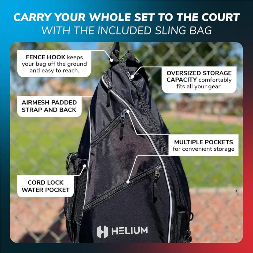 Helium Pro Carbon Fiber Pickleball Paddles - USAPA Certified - High-Spin Texture, Lightweight Honeycomb Core