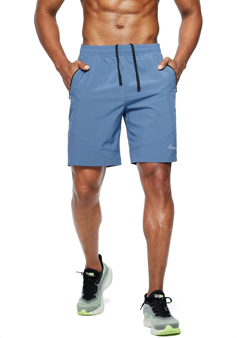 Pudolla Men's Workout Running Shorts 7"/5"/9" Lightweight Gym Athletic Shorts for Men with Zipper Pockets