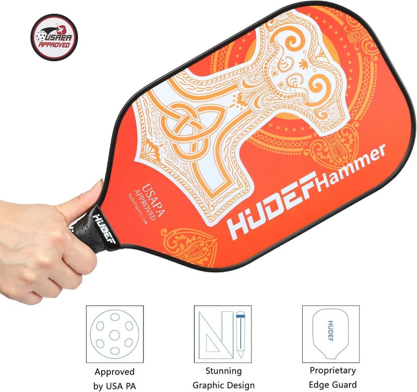 Pickleball Paddle,Pickleball Paddles Lightweight Graphite Carbon Fiber Wide Face Pickleball Paddle Racquet Rackets,Honeycomb Core,Cushion Comfort Grip USAPA Approved