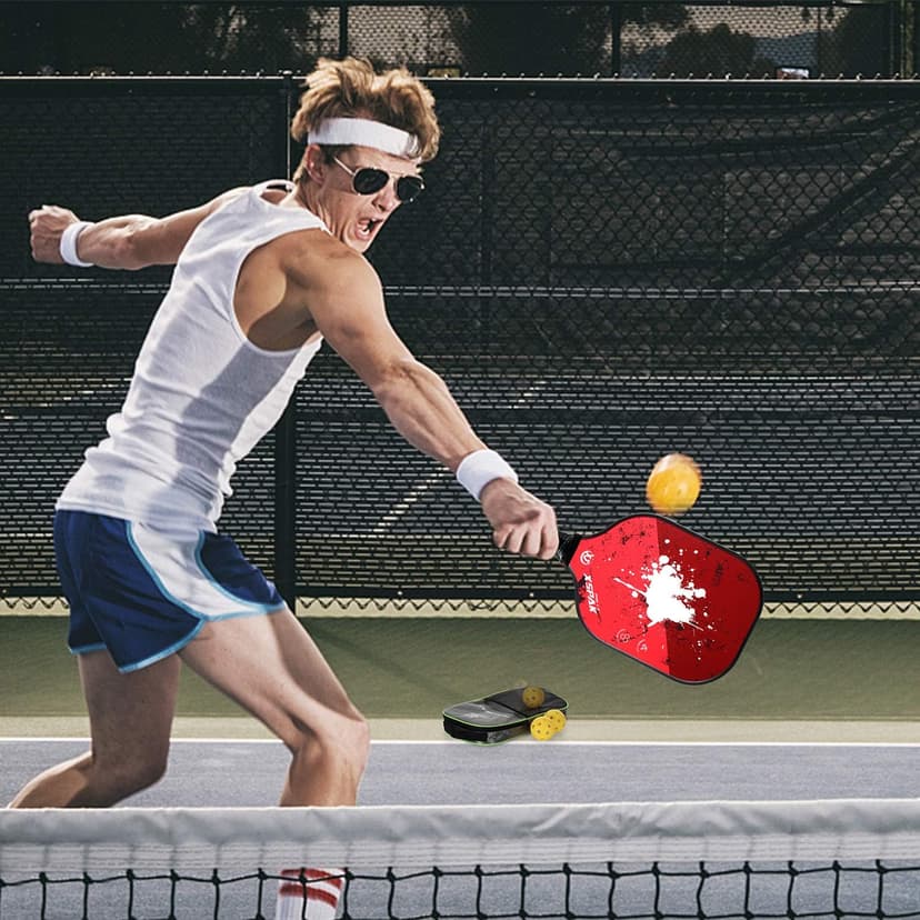 XS XSPAK Pickleball Paddles Sets, USAPA Graphite Face/Carbon Fiber and Polypropylene Honeycomb Core, Anti-Slip Sweat-Absorbing Soft Cushion Grip, Pickleball Set of 2 with 2-4 Balls and 1 Bag/Backpack