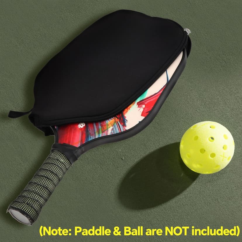 Pickleball Paddle Cover - 8.8 x 11.7 inches Racket Sleeve Bag with Handle Strap, Universal Case Size Fits Most USAPA Standard and Elongated Pickball Paddles