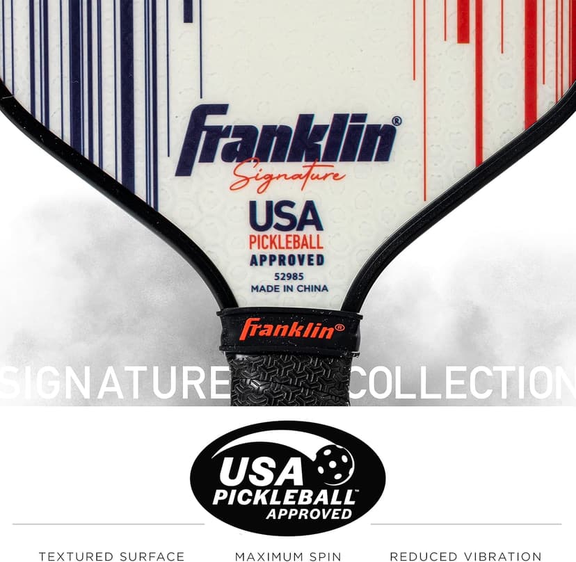 Franklin Sports Pro Pickleball Paddles - Signature Series Pro Pickleball Paddle with MaxGrit Surface - USA Pickleball (USAPA) Approved Tournament Pickleball Paddles - 13mm + 16mm Polypropylene Cores
