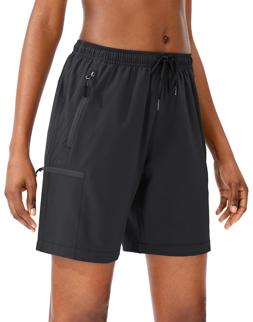 SANTINY Women's 5''/ 7''/9'' Hiking Cargo Shorts Quick Dry Lightweight Summer Shorts for Women Athletic Golf Zipper Pockets