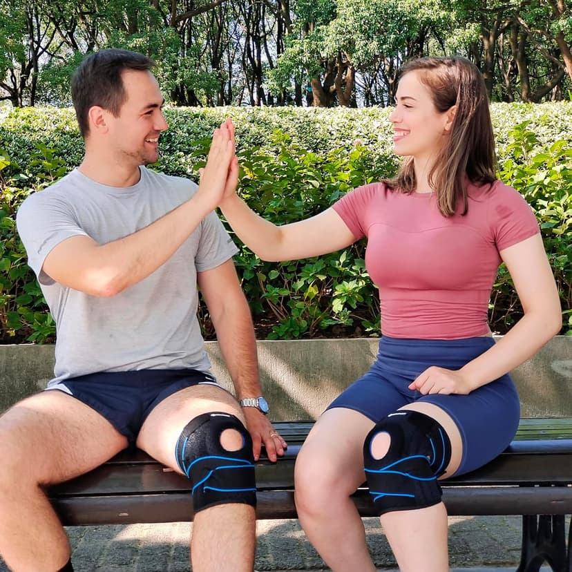 DOUFURT Knee Brace for Women & Men Meniscus Tear, Plus Size Knee Braces for Knee Pain Relief, Arthritis, Compression Knee Support Side Stabilizers