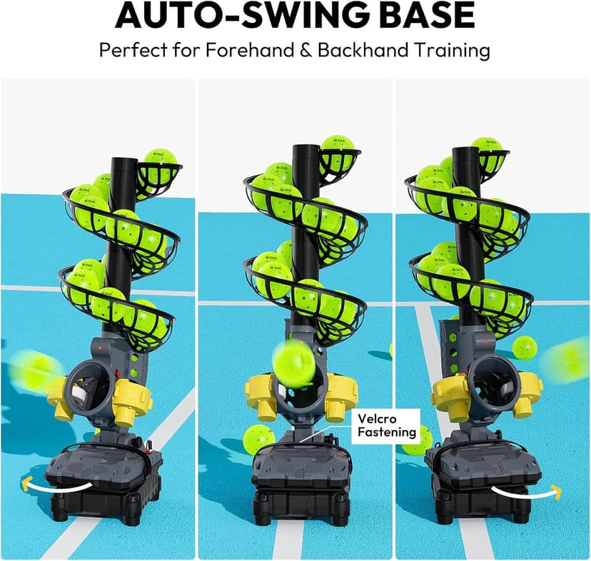 A11N SPORTS Pickleball Automatic Launcher – Adjustable Speed, Spin & Angles for Dinks, Chops, Volleys & Serves – Auto Swing for Forehand & Backhand Training – Indoor/Outdoor Use for All Skill Levels