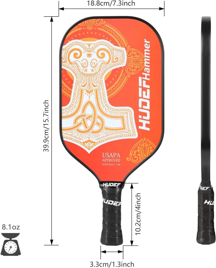 Pickleball Paddle,Pickleball Paddles Lightweight Graphite Carbon Fiber Wide Face Pickleball Paddle Racquet Rackets,Honeycomb Core,Cushion Comfort Grip USAPA Approved