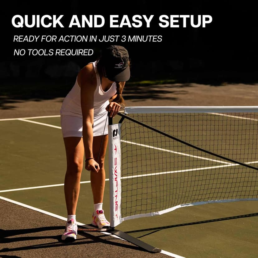 Swiftnet 2.1 Portable Pickleball net System - Durable and Lightweight Pickle Ball Net for Indoor and Outdoor Use Pickleball Nets for Competitive and Recreational Play