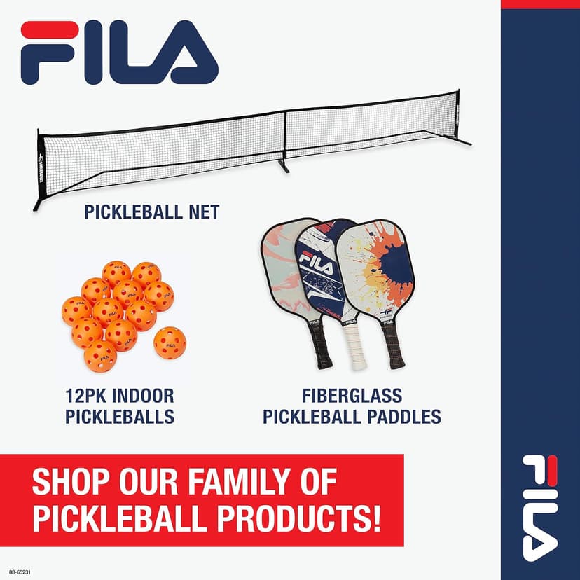 FILA Accessories Pickleball Paddles Set of 2 - Includes 2 Pickleball Rackets, 2 Outdoor Pickleball Balls, Pickleball Racket Game Equipment Mesh Bag