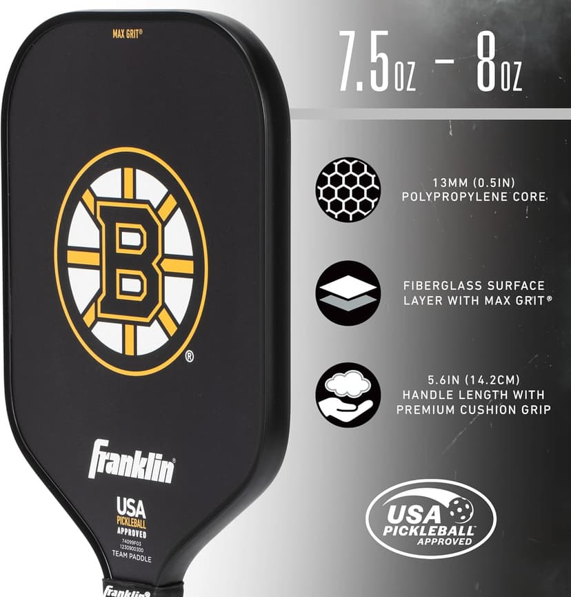 Franklin Sports NHL Team Pickleball Paddles - Official NHL Hockey Team Logo Pickleball Paddles - Signature Series 13MM Pickleball Paddle with MaxGrit - USA Pickleball (USAPA) Approved