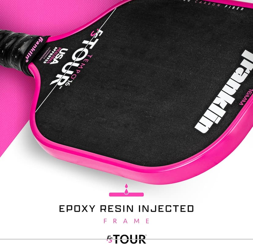 Franklin Sports Pro Pickleball Paddle Set - FS Tour Series Carbon Fiber Paddle, Cover + Eraser - 14mm + 16mm