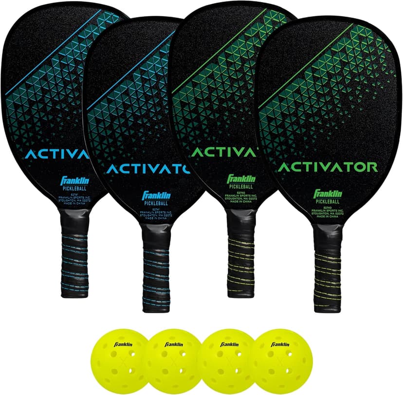 Franklin Sports Pickleball Paddle and Ball Set - Wooden Pickleball Rackets + Pickleballs - Activator - USA Pickleball (USAPA) Approved
