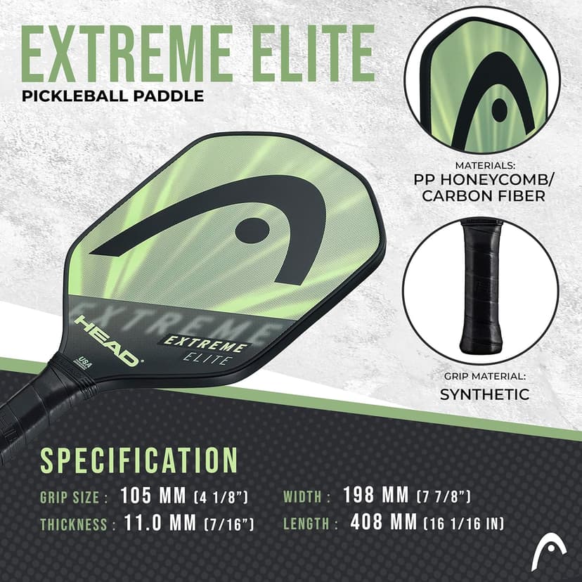 Head Extreme Elite Fiberglass Paddle with Honeycomb Polymer Core & Comfort Grip