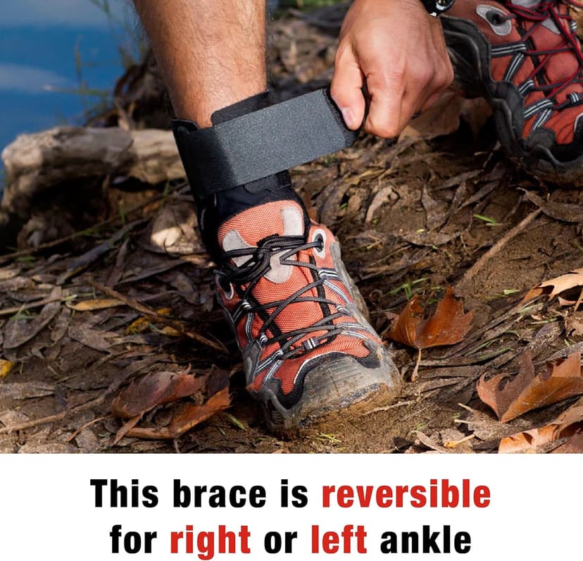 ACE Deluxe Ankle Stabilizer, Adjustable, Black, 1/Pack