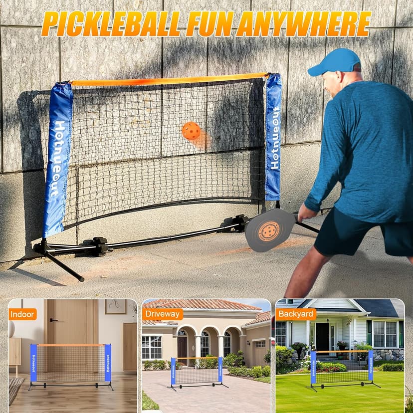 Small Mini Pickleball Net 5FT Portable Game Pickleball Practice Net for Driveway, Outdoor Indoor Pickle Ball Equipment Dink Training Aid