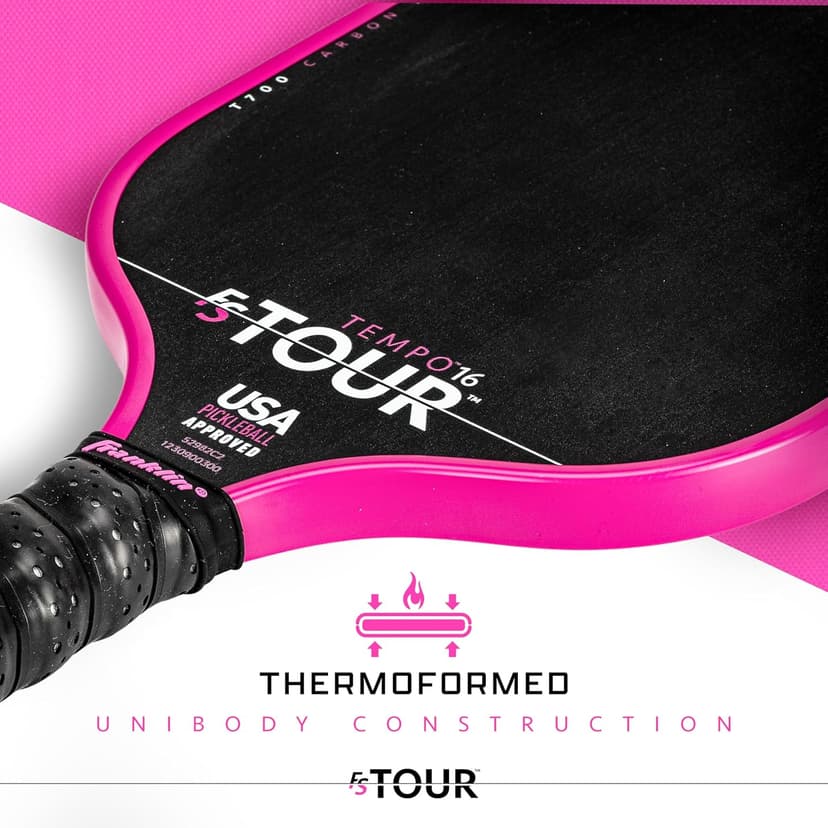 Franklin Sports Pro Pickleball Paddle Set - FS Tour Series Carbon Fiber Paddle, Cover + Eraser - 14mm + 16mm