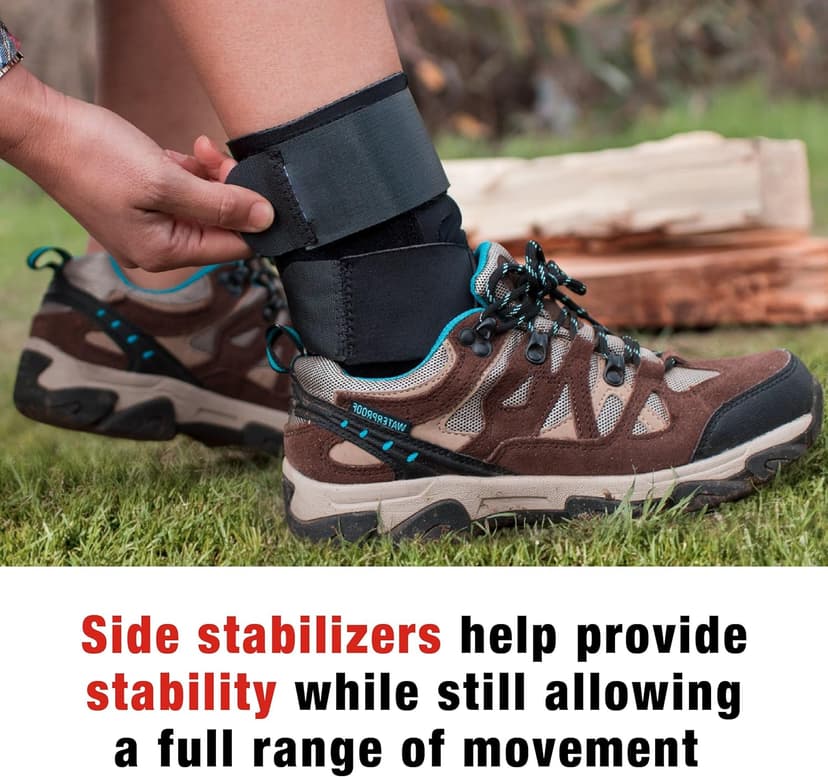 ACE Deluxe Ankle Stabilizer, Adjustable, Black, 1/Pack