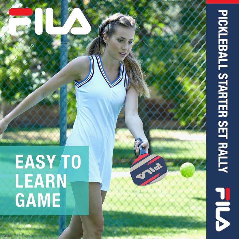FILA Accessories Pickleball Paddles Set of 2 - Includes 2 Pickleball Rackets, 2 Outdoor Pickleball Balls, Pickleball Racket Game Equipment Mesh Bag