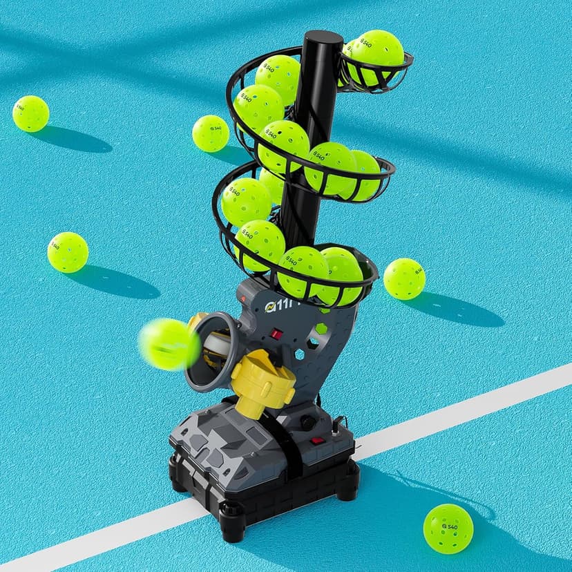 A11N SPORTS Pickleball Automatic Launcher – Adjustable Speed, Spin & Angles for Dinks, Chops, Volleys & Serves – Auto Swing for Forehand & Backhand Training – Indoor/Outdoor Use for All Skill Levels
