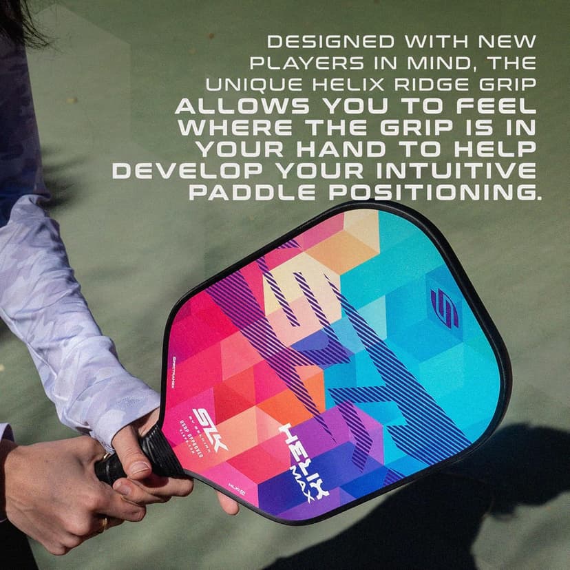 SLK Helix Pro Pickleball Paddle | Carbon Fiber & Fiberglass Hybrid Face | Thermoformed Carbon Fiber Core | Unmatched Control
