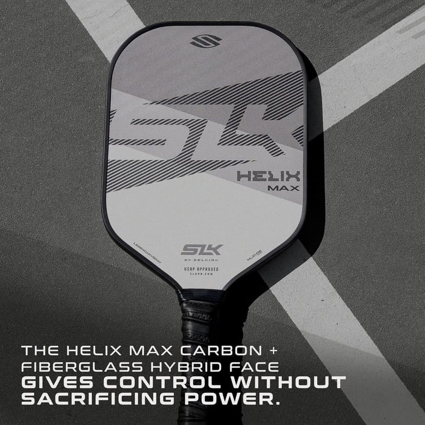 SLK Helix Pro Pickleball Paddle | Carbon Fiber & Fiberglass Hybrid Face | Thermoformed Carbon Fiber Core | Unmatched Control