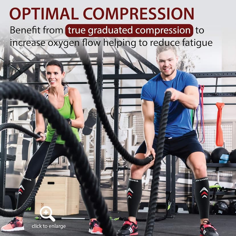 Rymora Calf Compression Sleeves Men Women - Leg Compression Sleeve Footless Socks - Shin Splint Relief Fitness Running