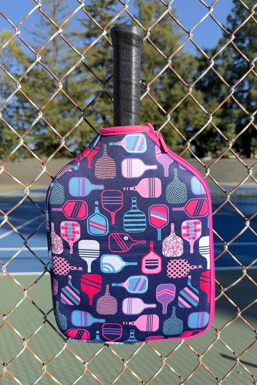 Pickleball Paddle Cover, Paddle protector, paddle cover with fence hook and pocket, pickleball paddle cover gift