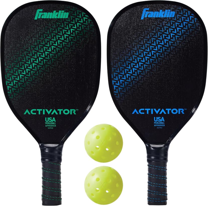 Franklin Sports Pickleball Paddle and Ball Set - Wooden Pickleball Rackets + Pickleballs - Activator - USA Pickleball (USAPA) Approved