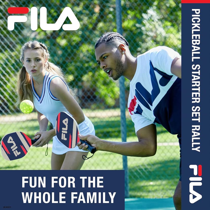 FILA Accessories Pickleball Paddles Set of 2 - Includes 2 Pickleball Rackets, 2 Outdoor Pickleball Balls, Pickleball Racket Game Equipment Mesh Bag