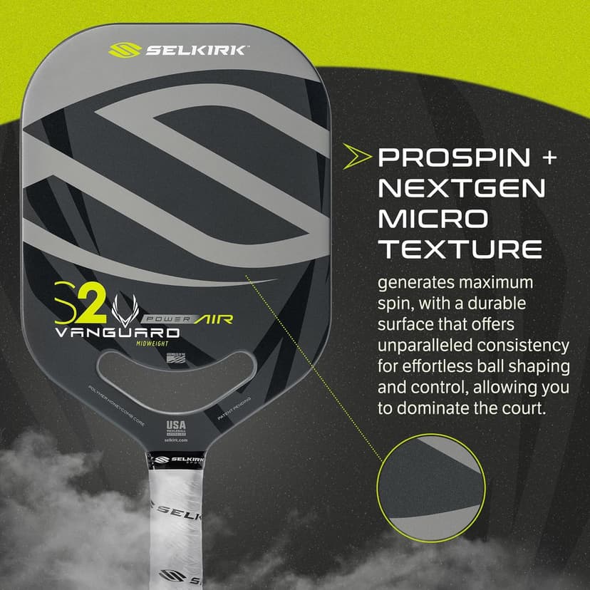 Selkirk Sport Vanguard Pickleball Paddle | Choose The Vanguard Power Air, Vanguard Pro or The Vanguard Control | Carbon Fiber Pickleball Paddles | 360 Proto Molding & Flexfoam Perimeter